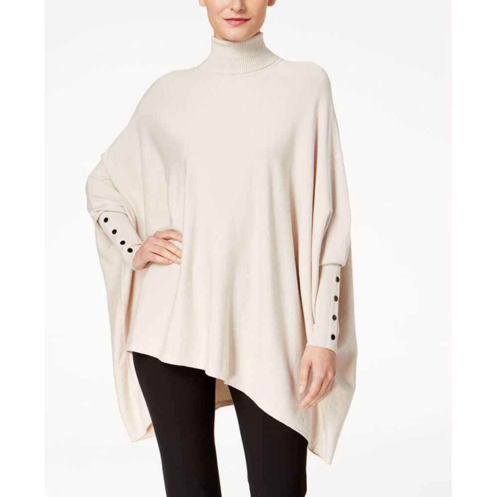 Alfani Women's Turtleneck Poncho Sweater